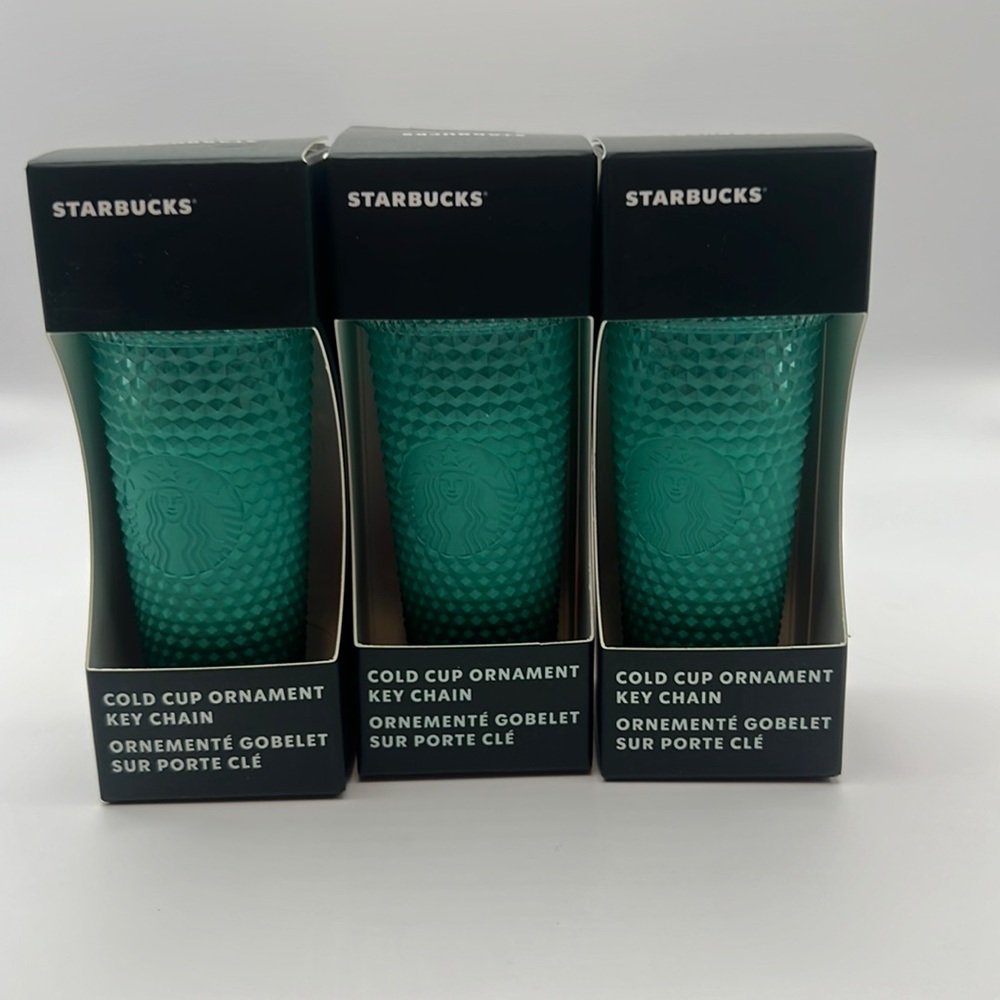 Starbucks green studded keychains